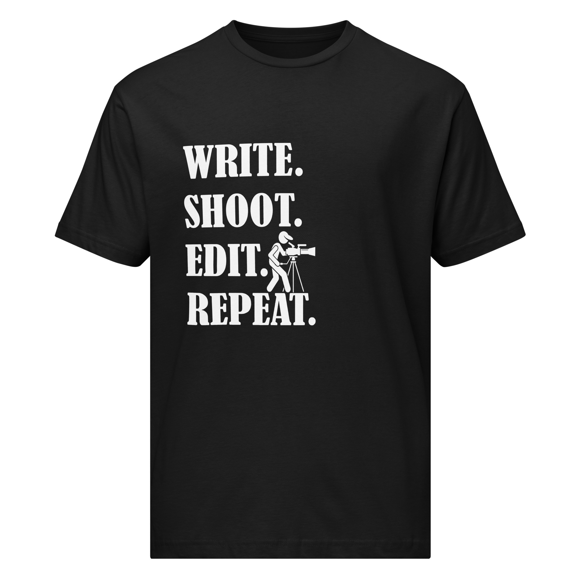 Unisex WRITE. SHOOT. EDIT. REPEAT. fine jersey tee
