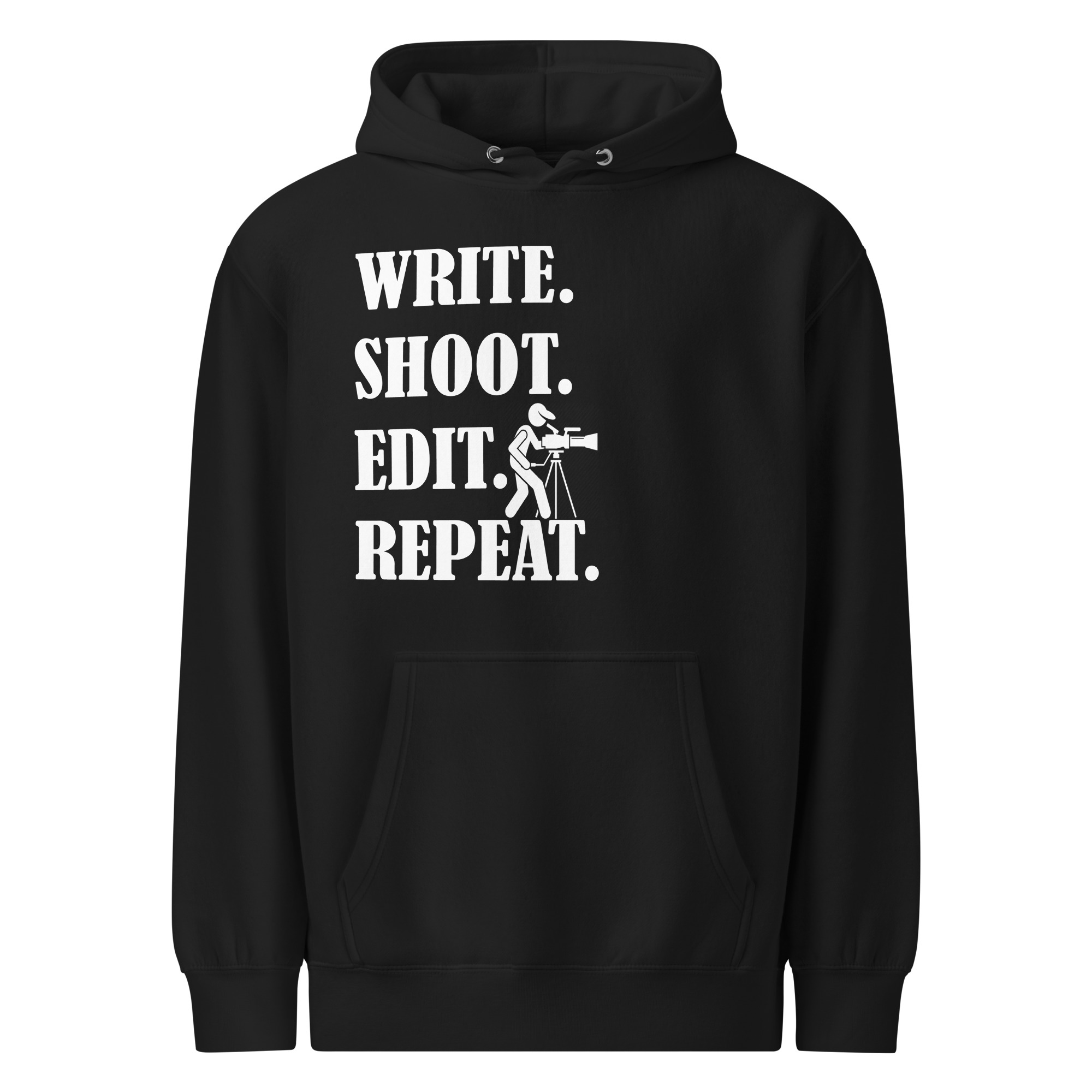 Unisex WRITE. EDIT. SHOOT. REPEAT. premium mid-weight hoodie